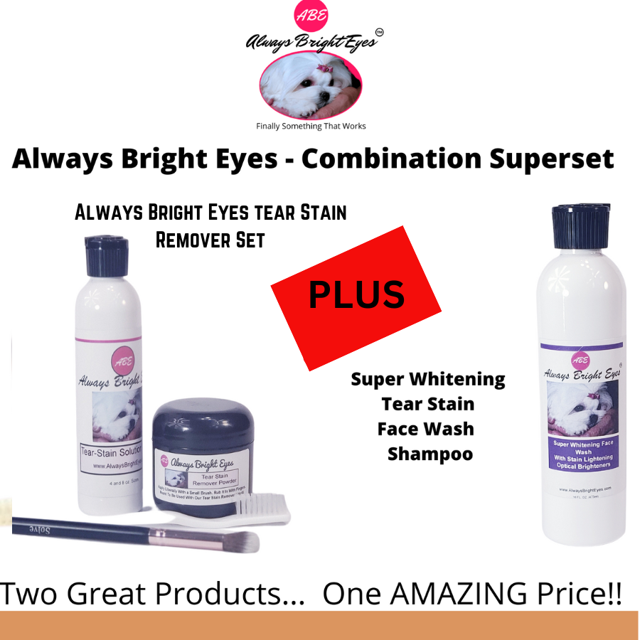Always Bright Eyes Tear Stain Remover For Dogs and Super Whitening Con